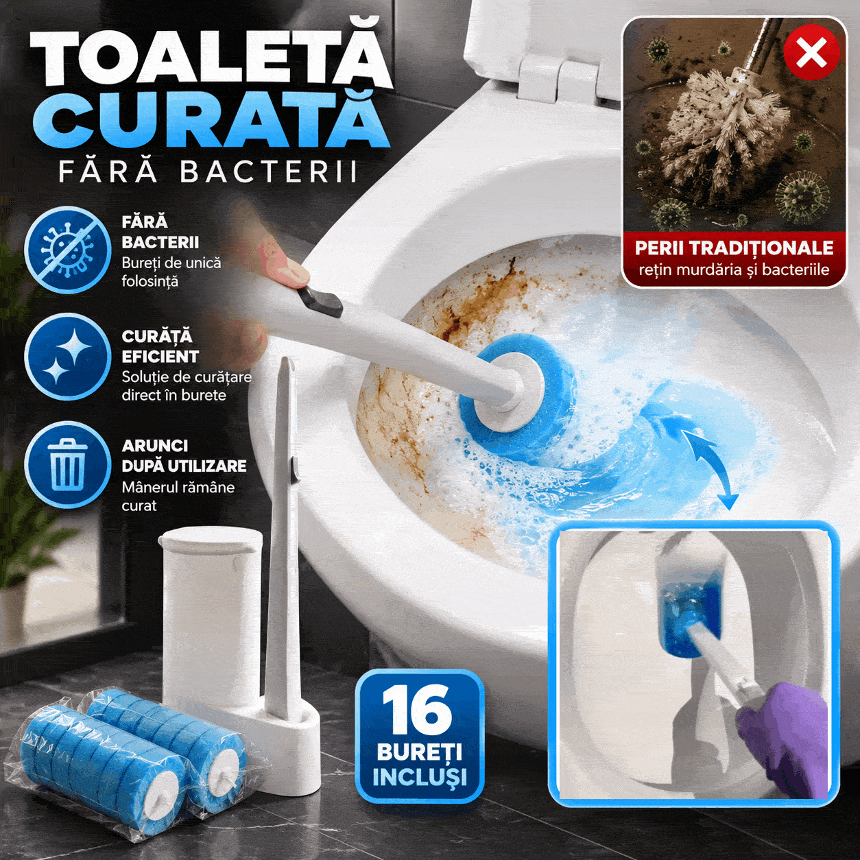 Perie Magică pentru Toaletă